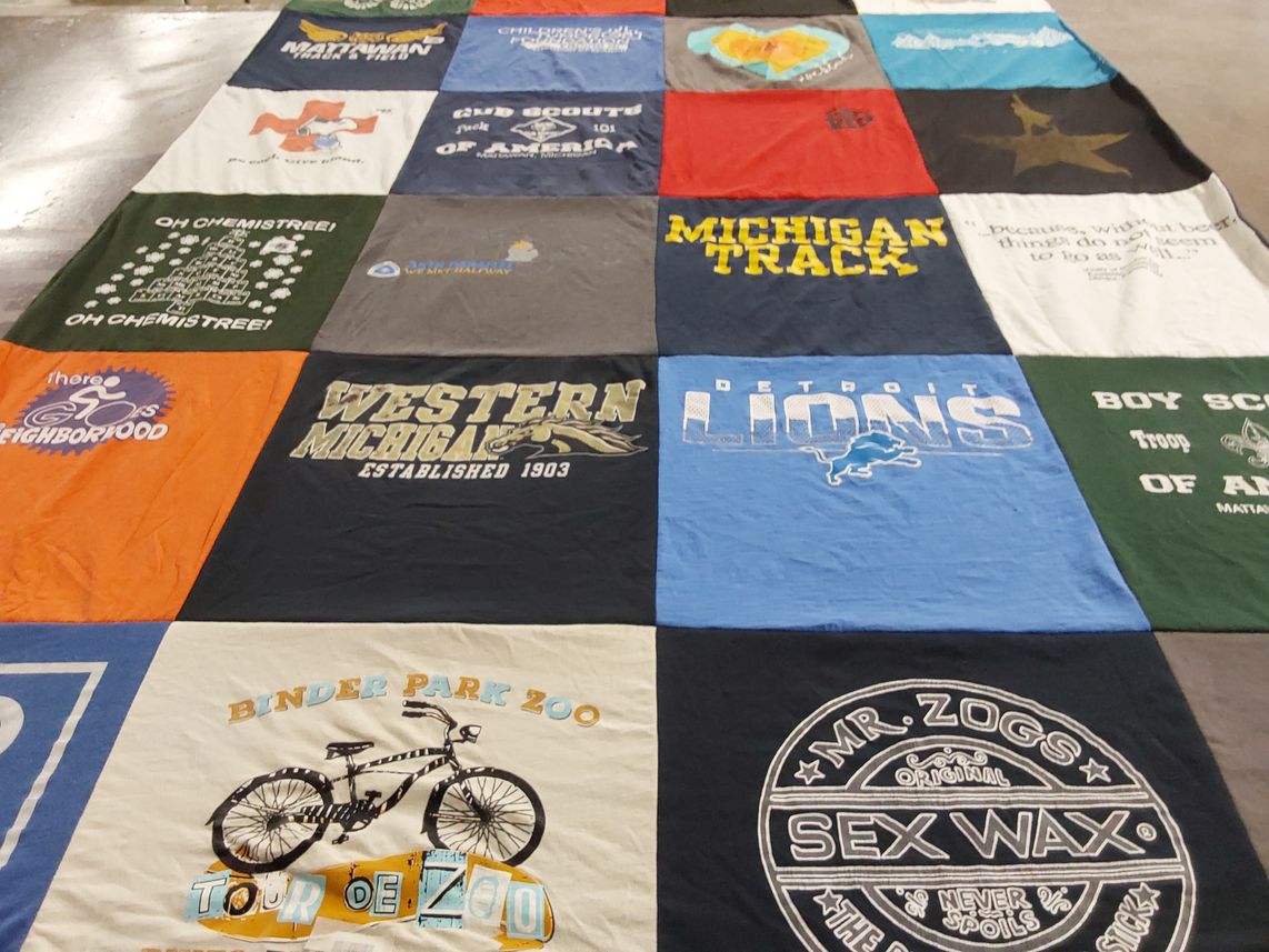 T-shirt quilt featuring detroit lions by Marianne from MI
