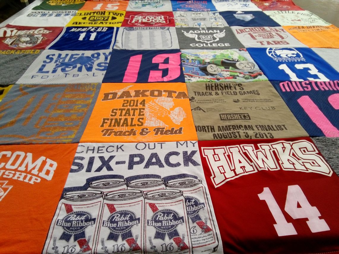 T-shirt quilt featuring shelby lions football by Annemarie from SC