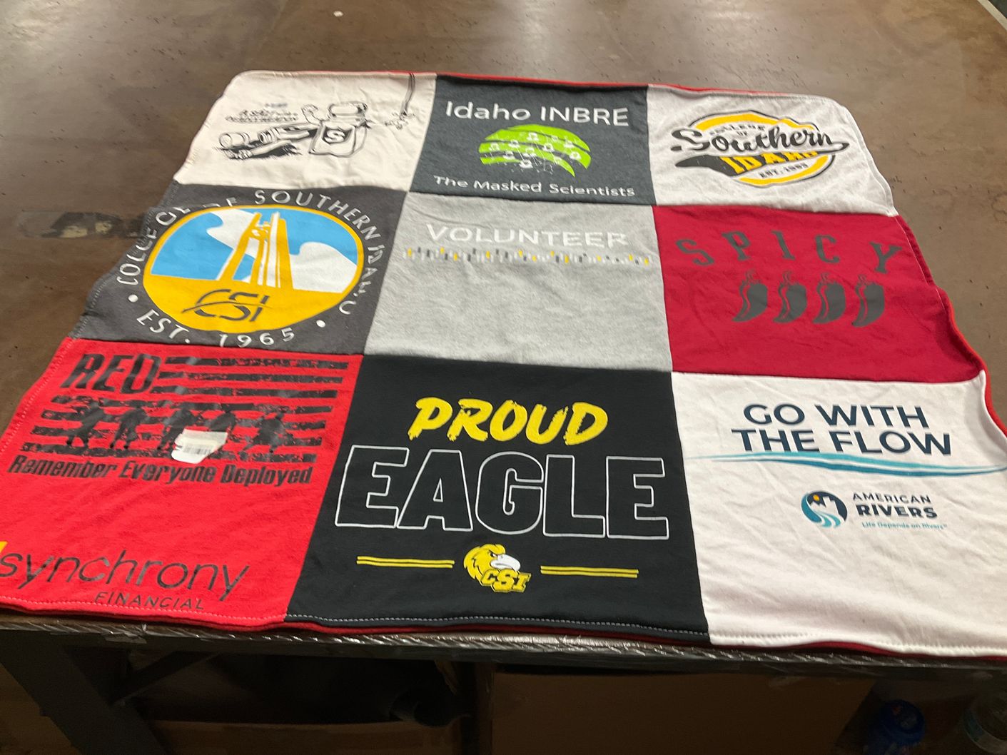 T-shirt quilt featuring eagle by Leon from ID