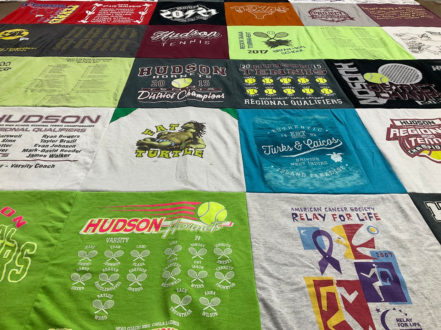 T-shirt quilt featuring hudson hornets by Kathryn from TX