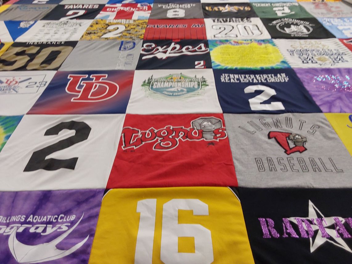 T-shirt quilt featuring lugnuts baseball by Pavaree from MT