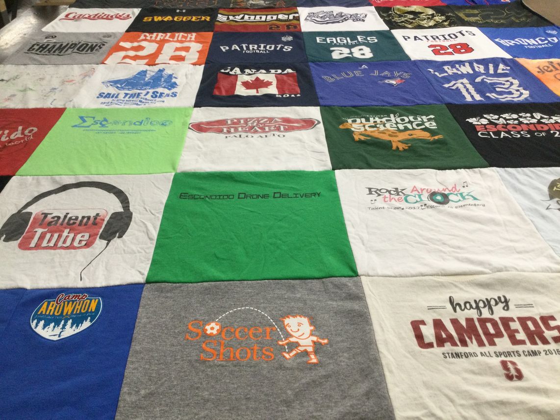 T-shirt quilt featuring new england patriots, st louis cardinals by Johanna from CA
