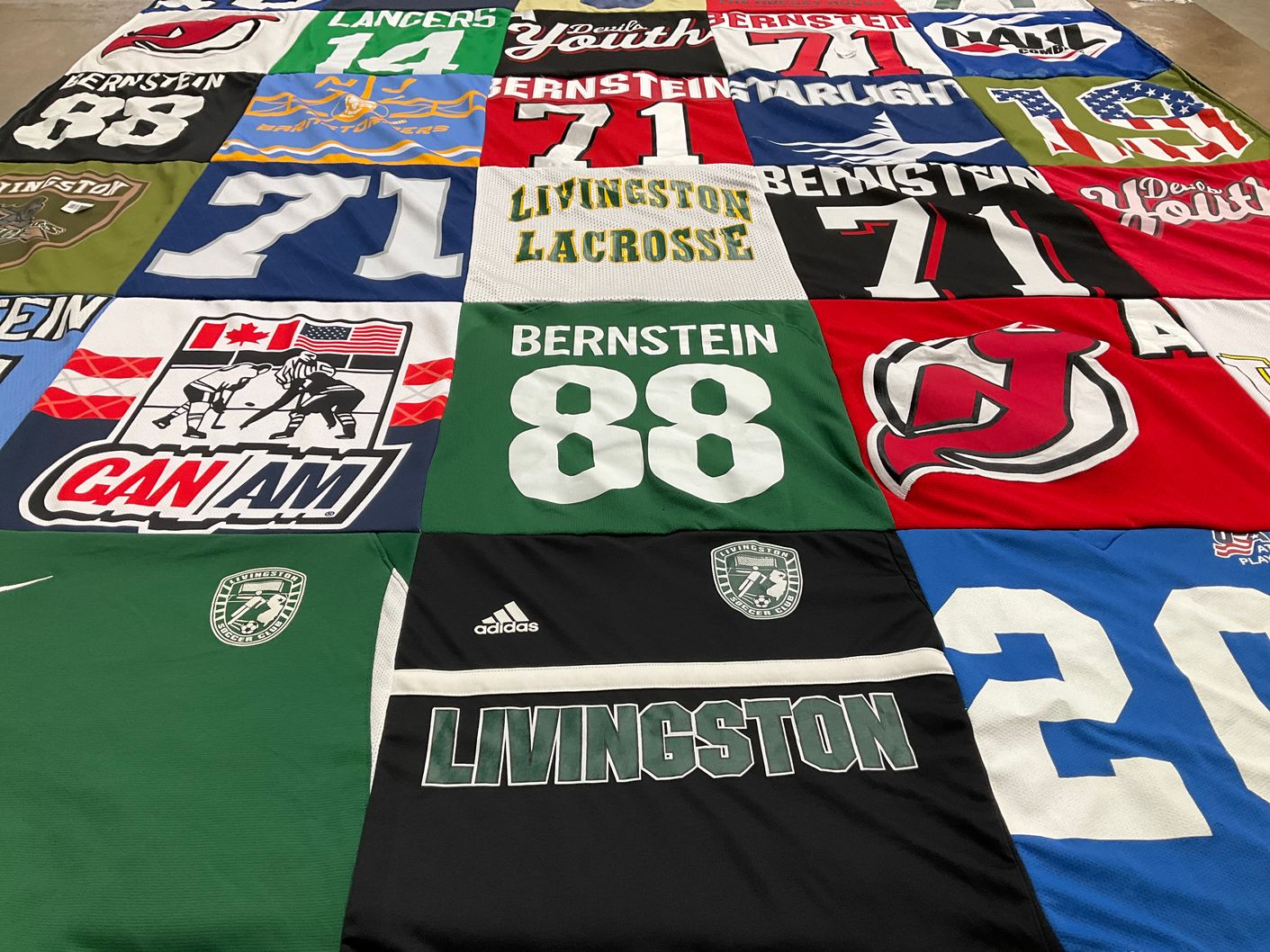 T-shirt quilt featuring new jersey devils by Stacy from NJ