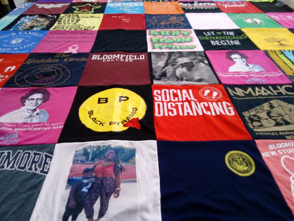 T-shirt quilt from bloomfield college by Rohanna from NJ