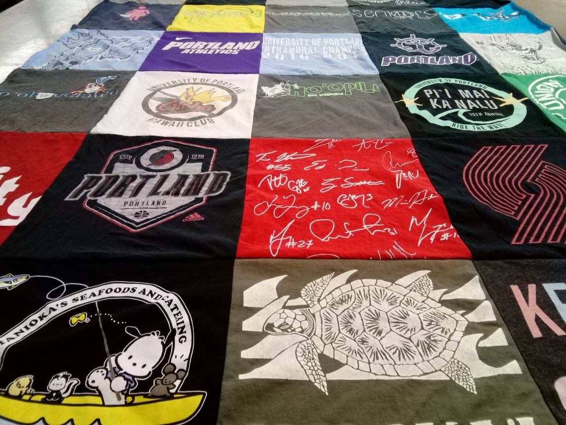 T-shirt quilt featuring portland trail blazers by Jessi from HI