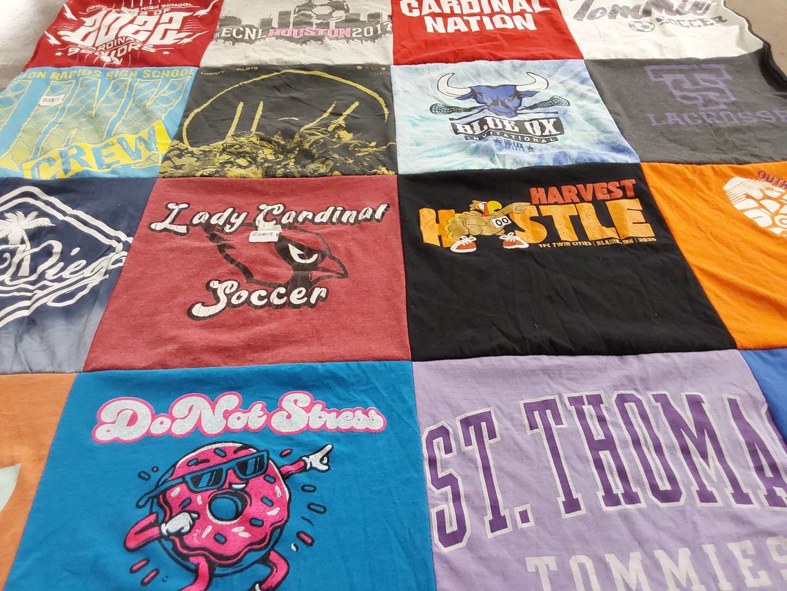 T-shirt quilt featuring lady cardinal soccer by Anna from MN