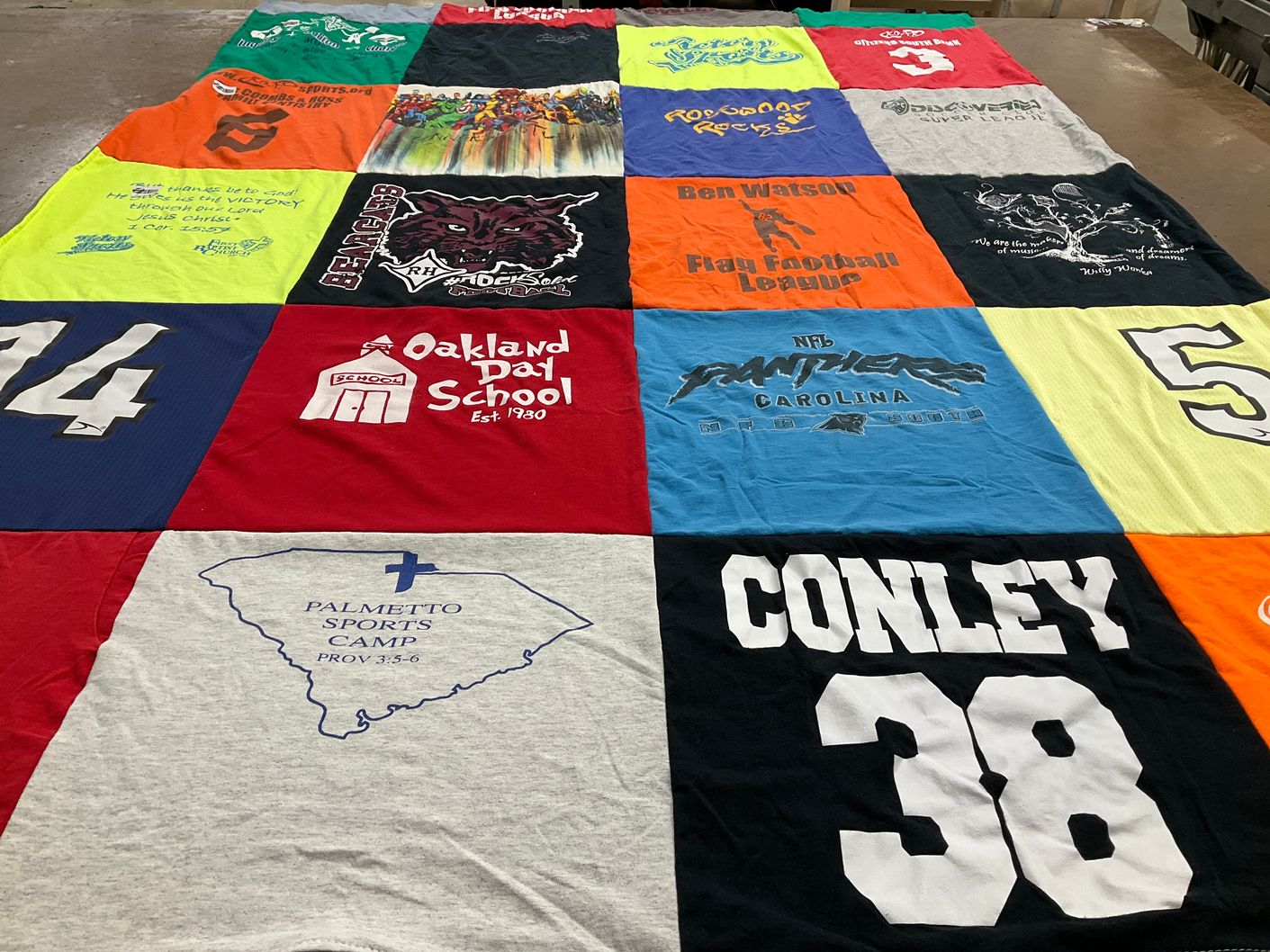 T-shirt quilt featuring carolina panthers by Teresa from SC