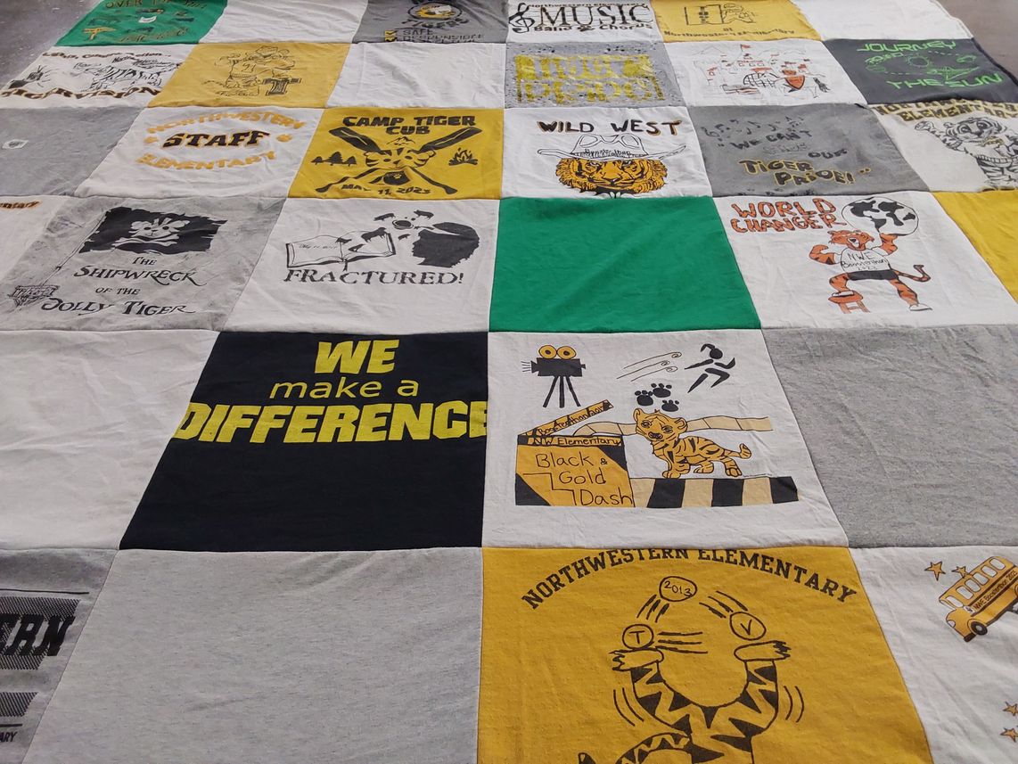 T-shirt quilt from northwestern elementary school by Tracy from PA