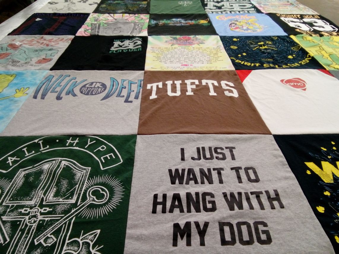 T-shirt quilt from tufts university by Brittney from FL
