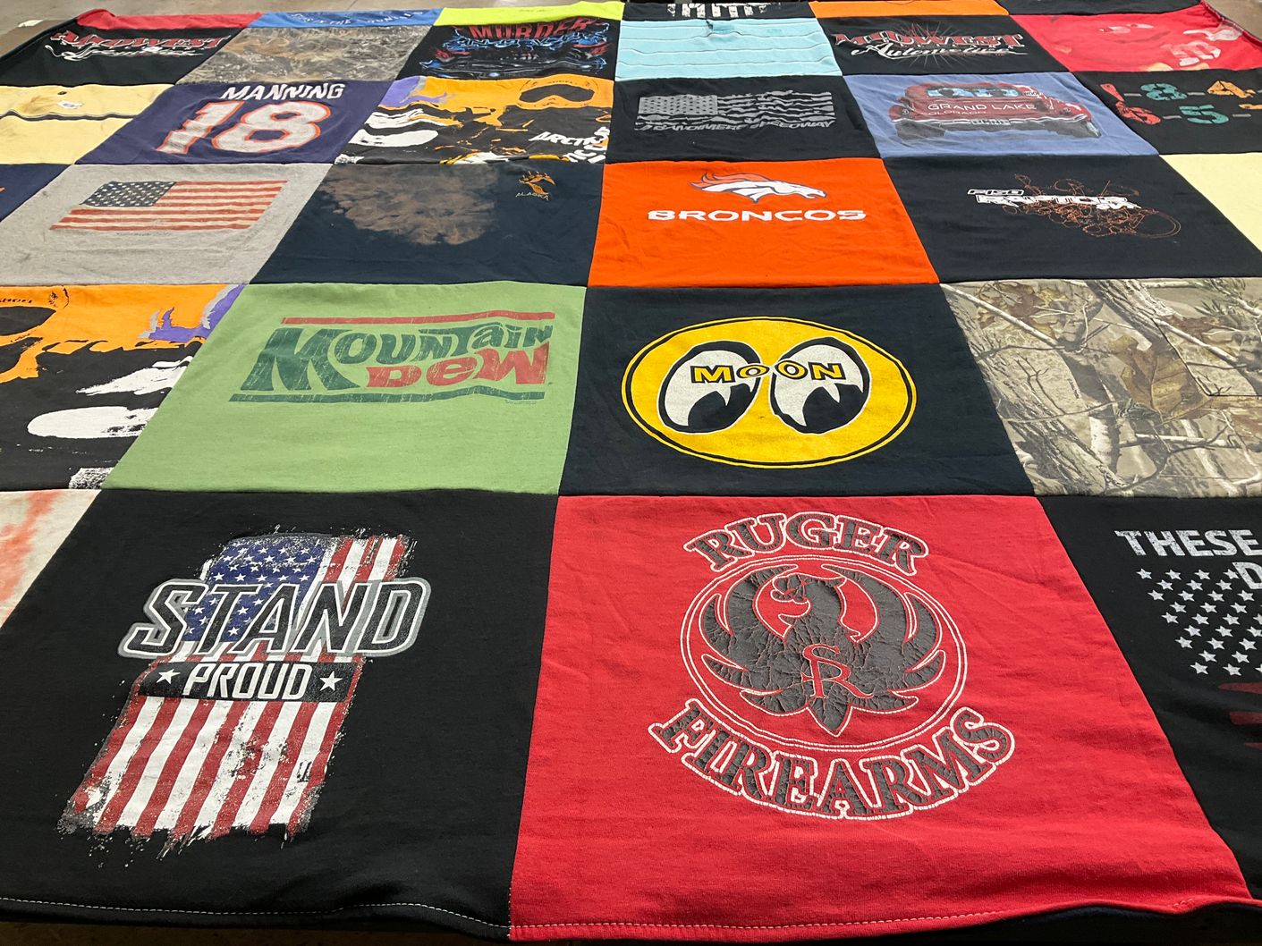 T-shirt quilt featuring denver broncos by Susan from CO