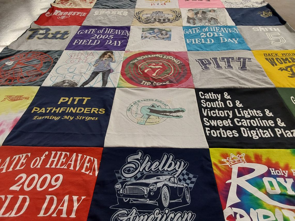 T-shirt quilt featuring pitt wolverines by Valerie from PA