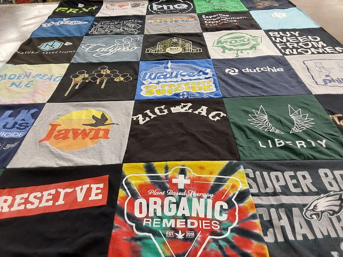 T-shirt quilt featuring philadelphia eagles by Erica from PA