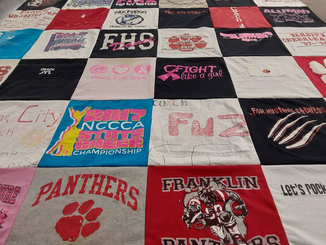 T-shirt quilt featuring franklin panthers by Jennifer from NC
