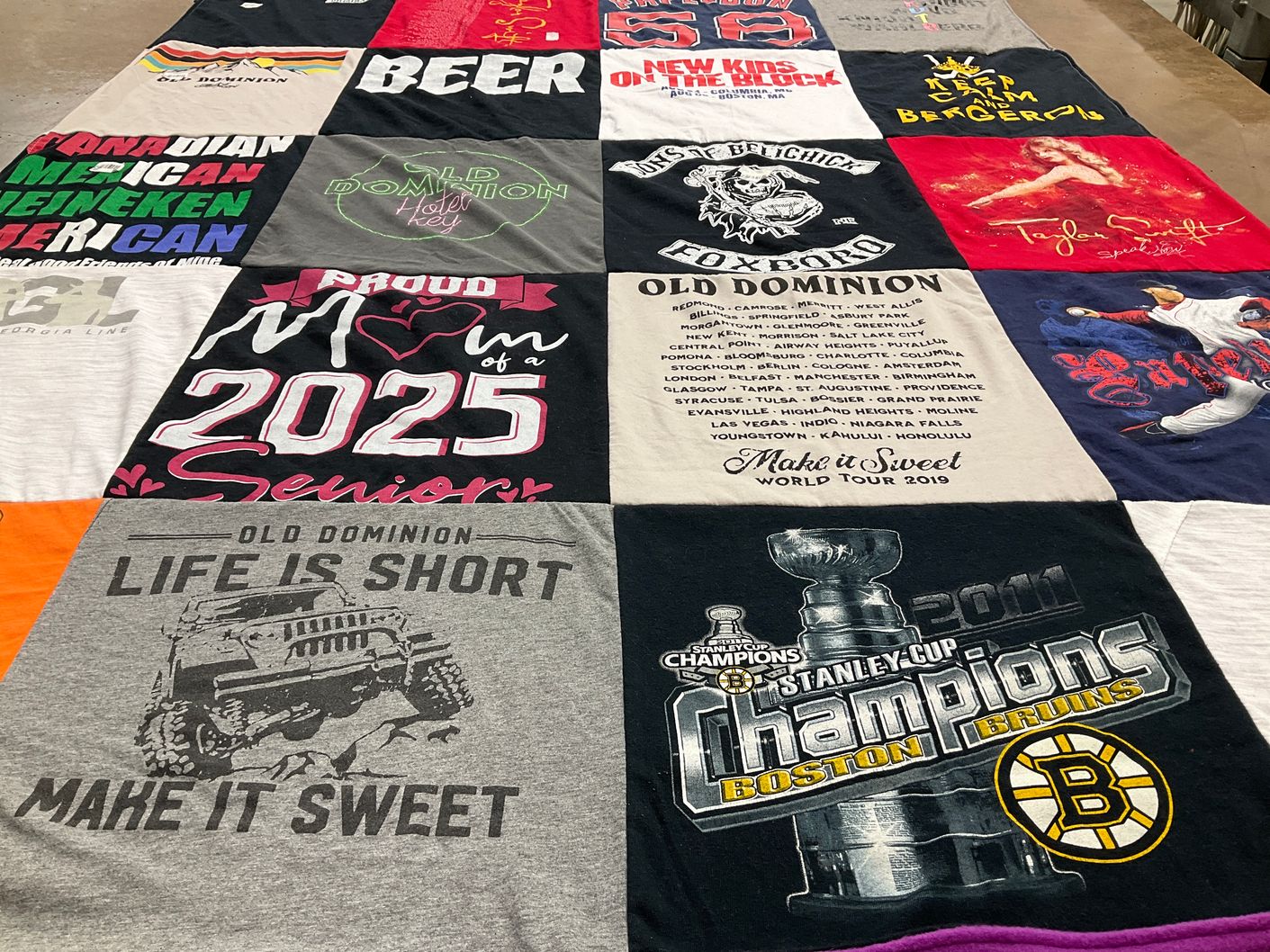 T-shirt quilt featuring boston bruins by Kristina from MA