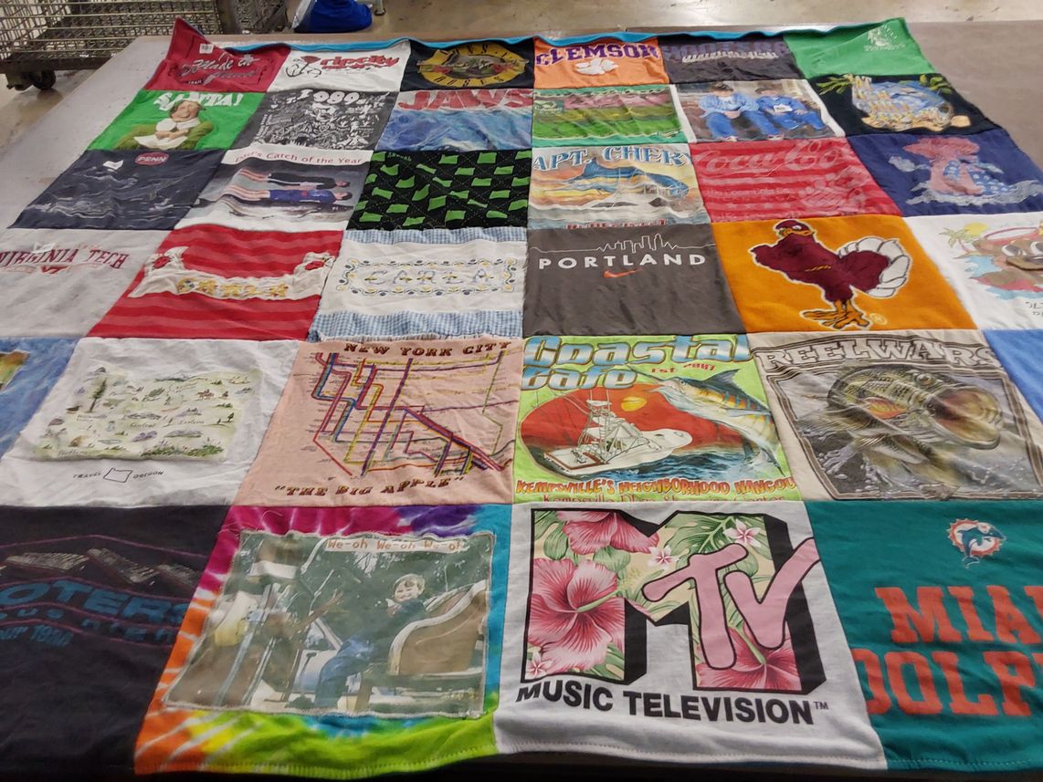 T-shirt quilt featuring miami dolphins by Carla from OR