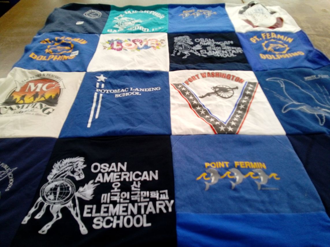T-shirt quilt featuring ft. ferbin dolphins by Calvin L from MD