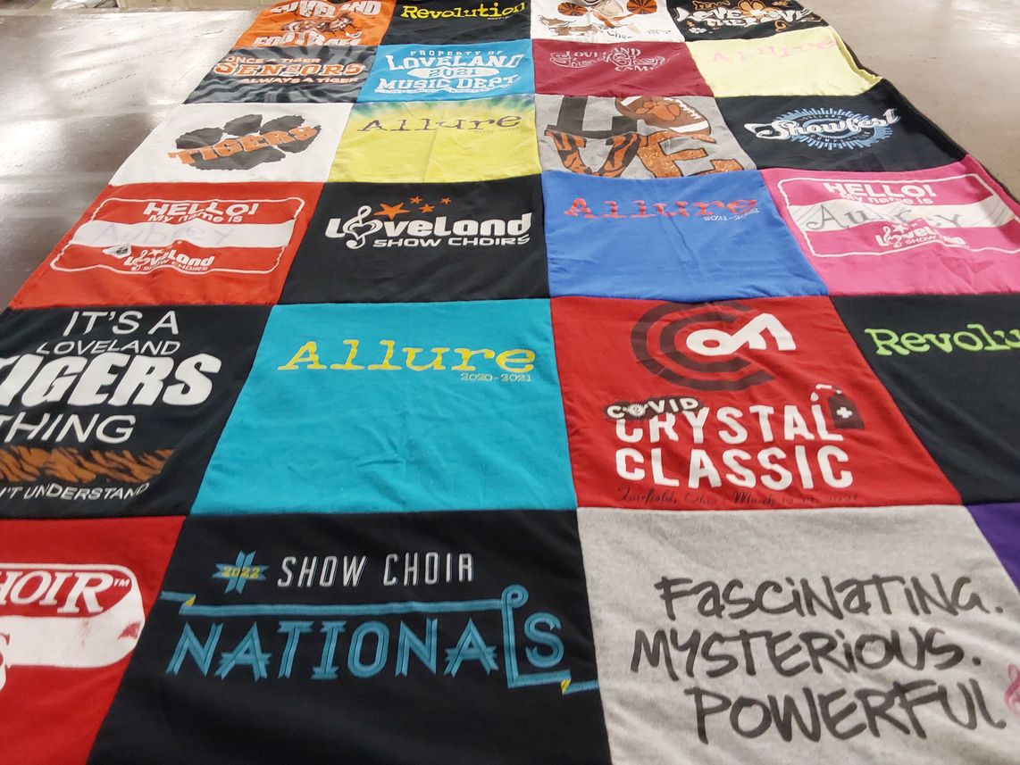 T-shirt quilt featuring loveland tigers by Vicki from OH