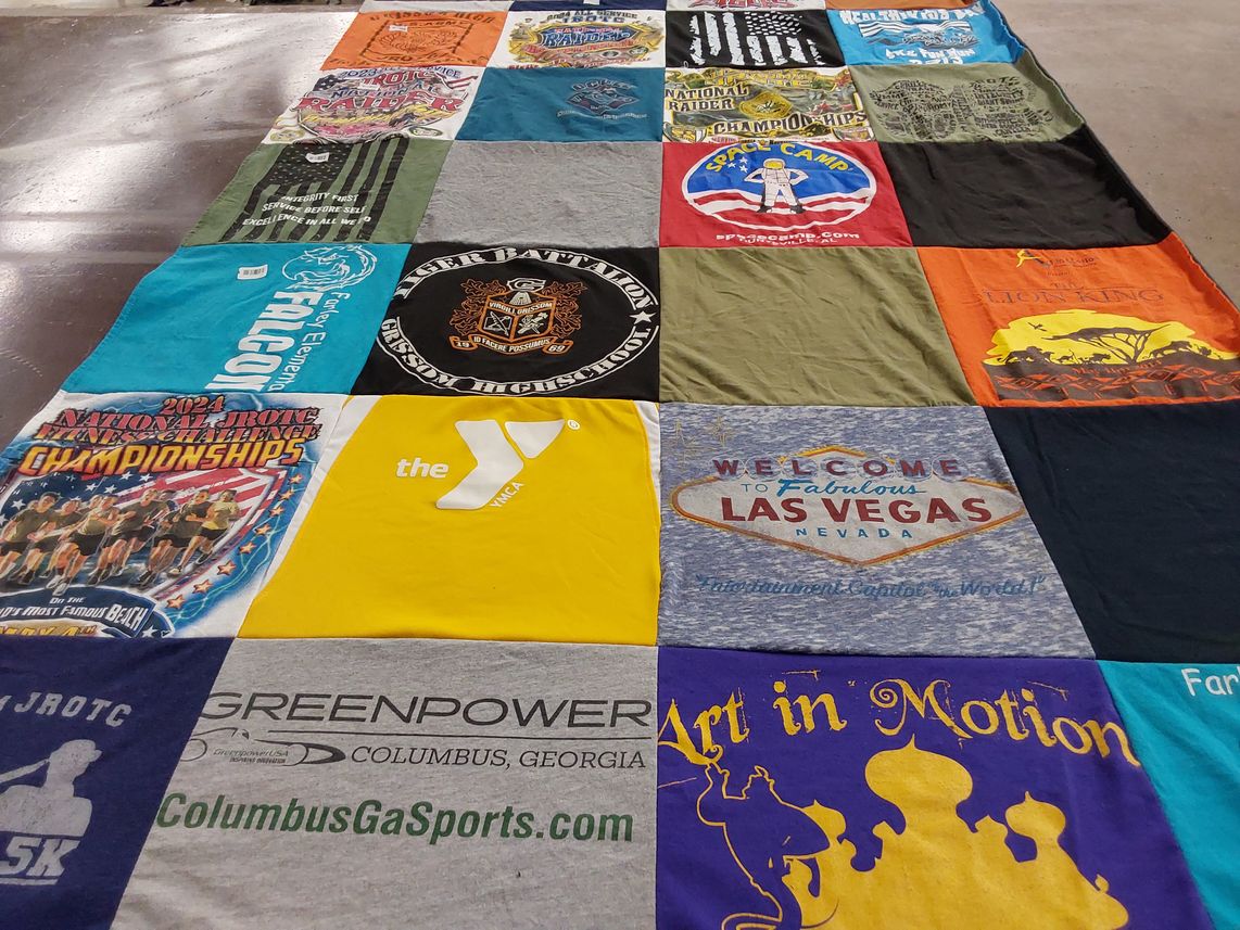 T-shirt quilt featuring national raider team by Jamie from AL
