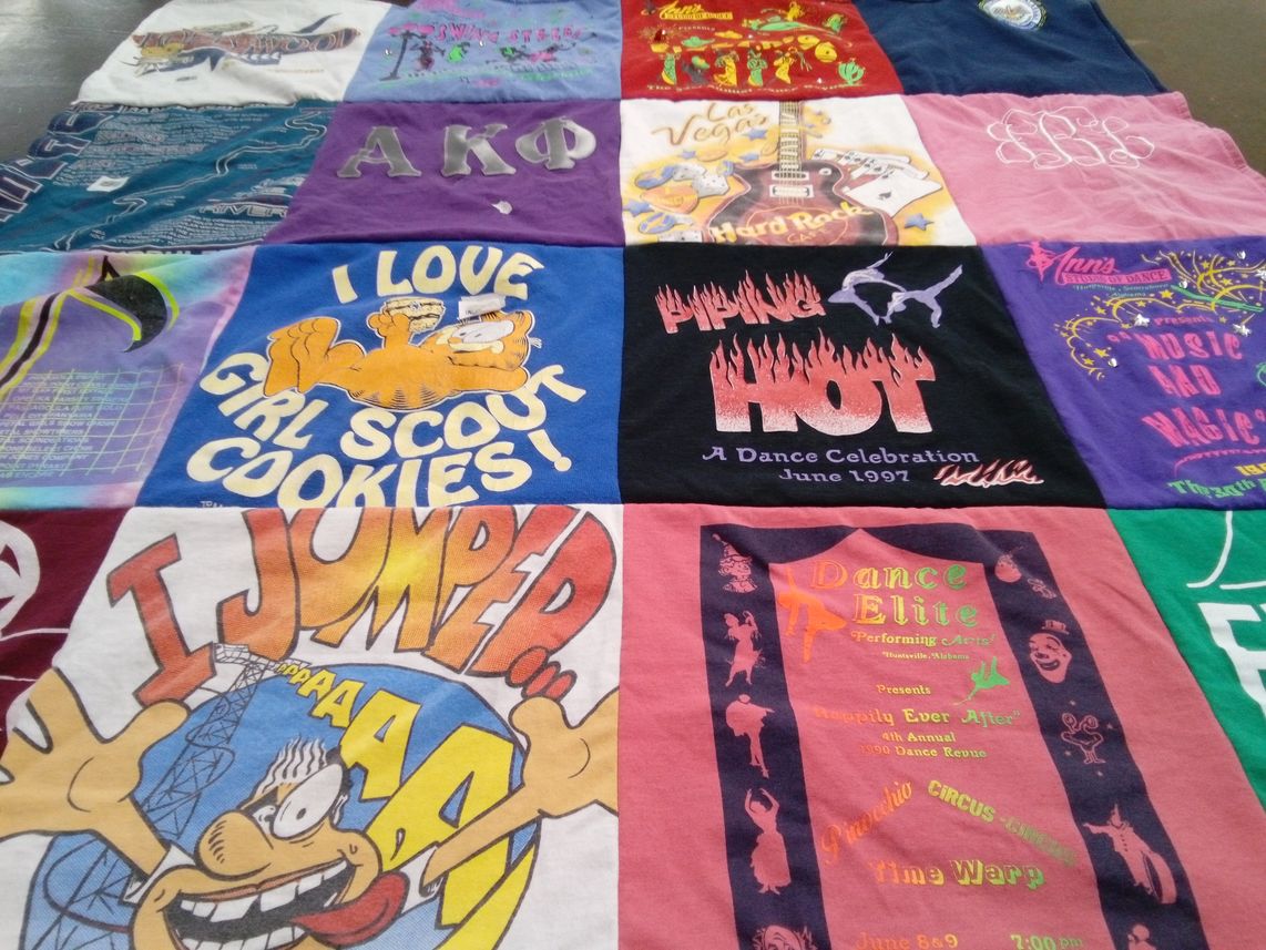 T-shirt quilt with dance themes by Jamie from AL