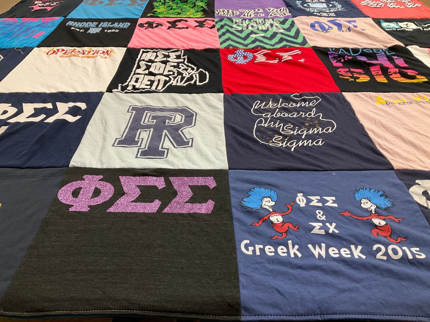 T-shirt quilt from university of rhode island by Lisa from NY