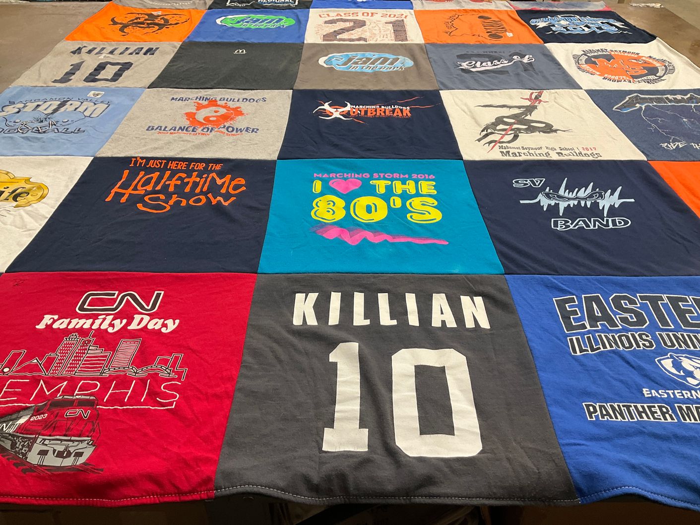 T-shirt quilt featuring marching bulldogs by erika from MS
