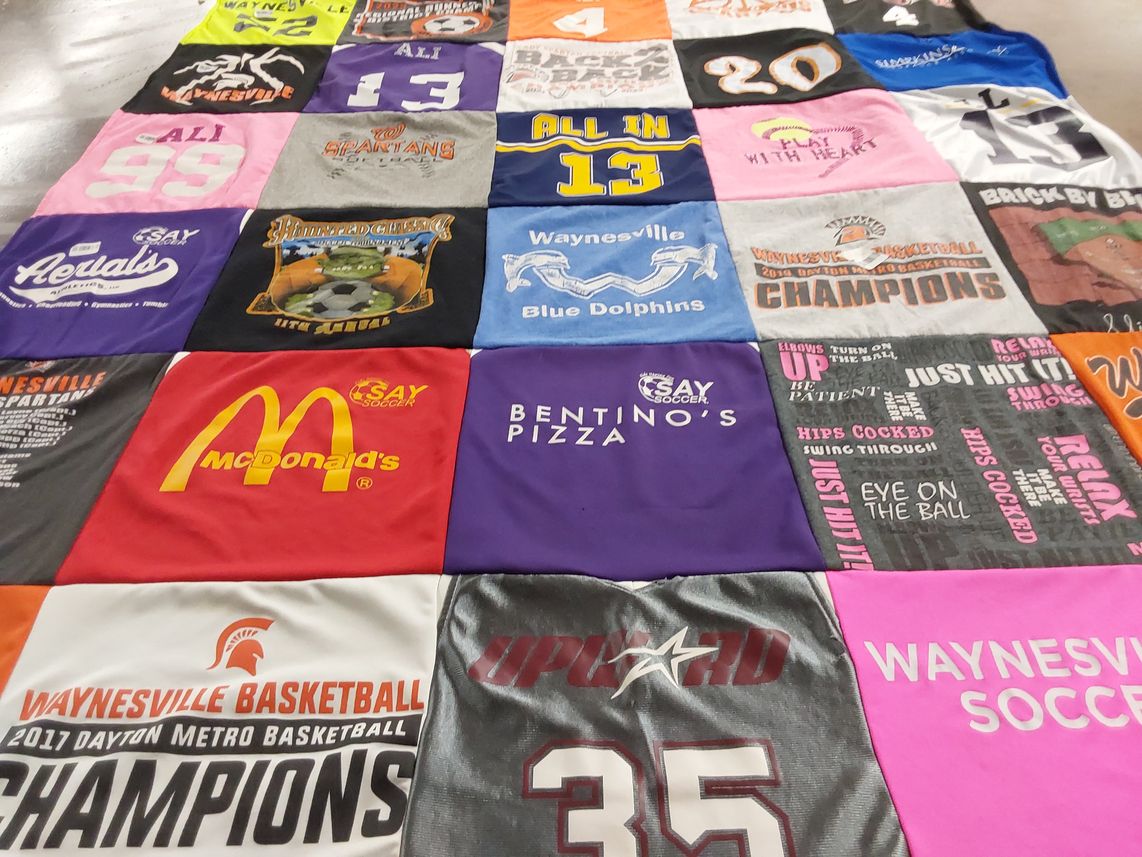 T-shirt quilt featuring waynesville basketball, waynesville soccer by Danielle from OH