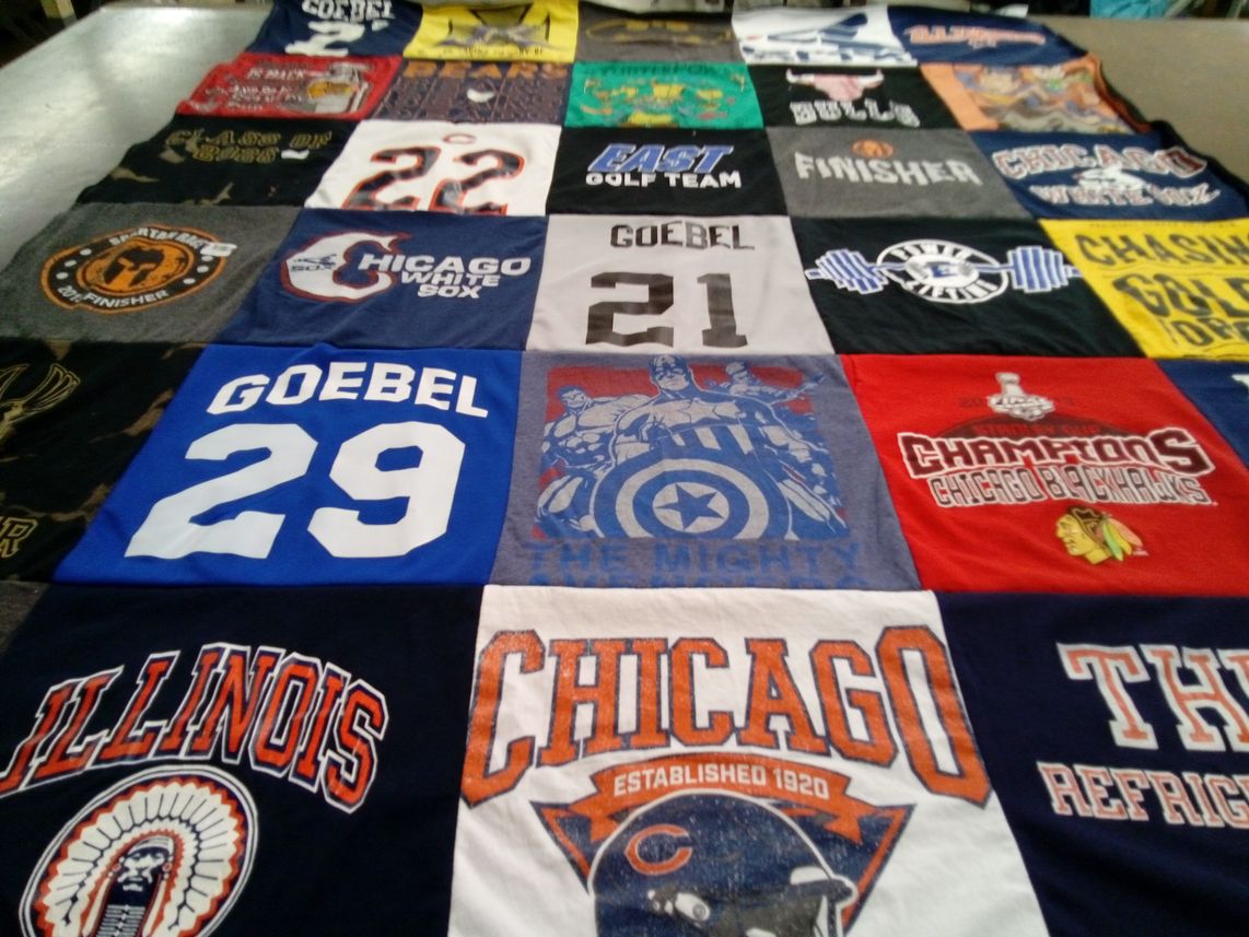 T-shirt quilt featuring chicago white sox, chicago bulls by Laura from IL