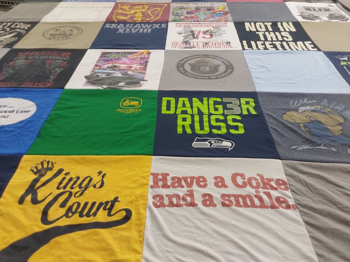 T-shirt quilt featuring seattle seahawks by Sheila from WA