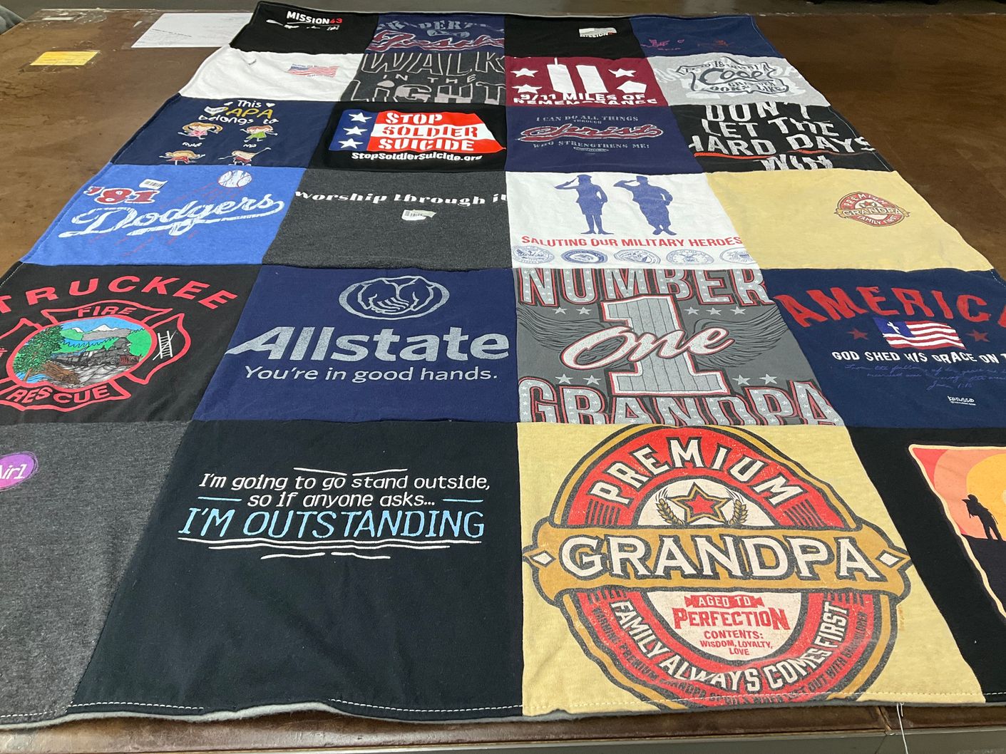 T-shirt quilt featuring los angeles dodgers by Joseph from ID