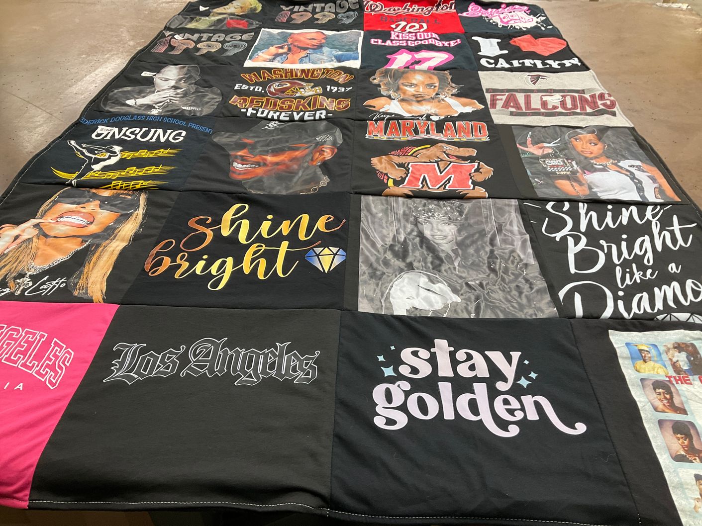T-shirt quilt featuring atlanta falcons, washington redskins by Tamekia from MD