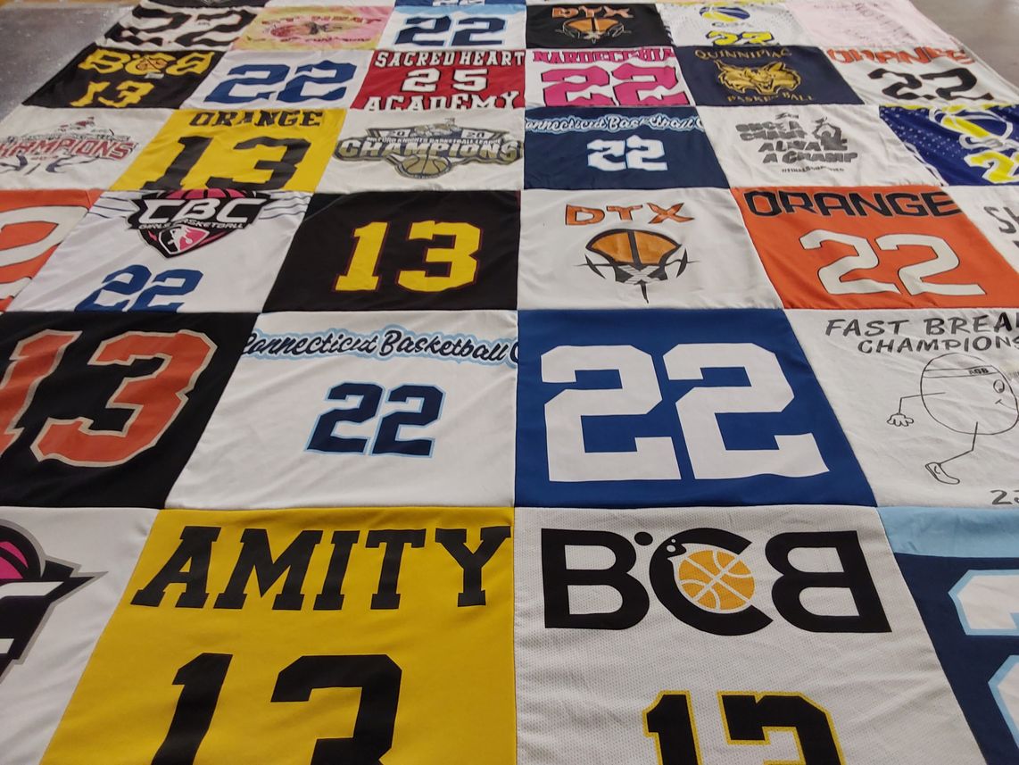 T-shirt quilt from sacredheart academy, amity high school by Angela from CT