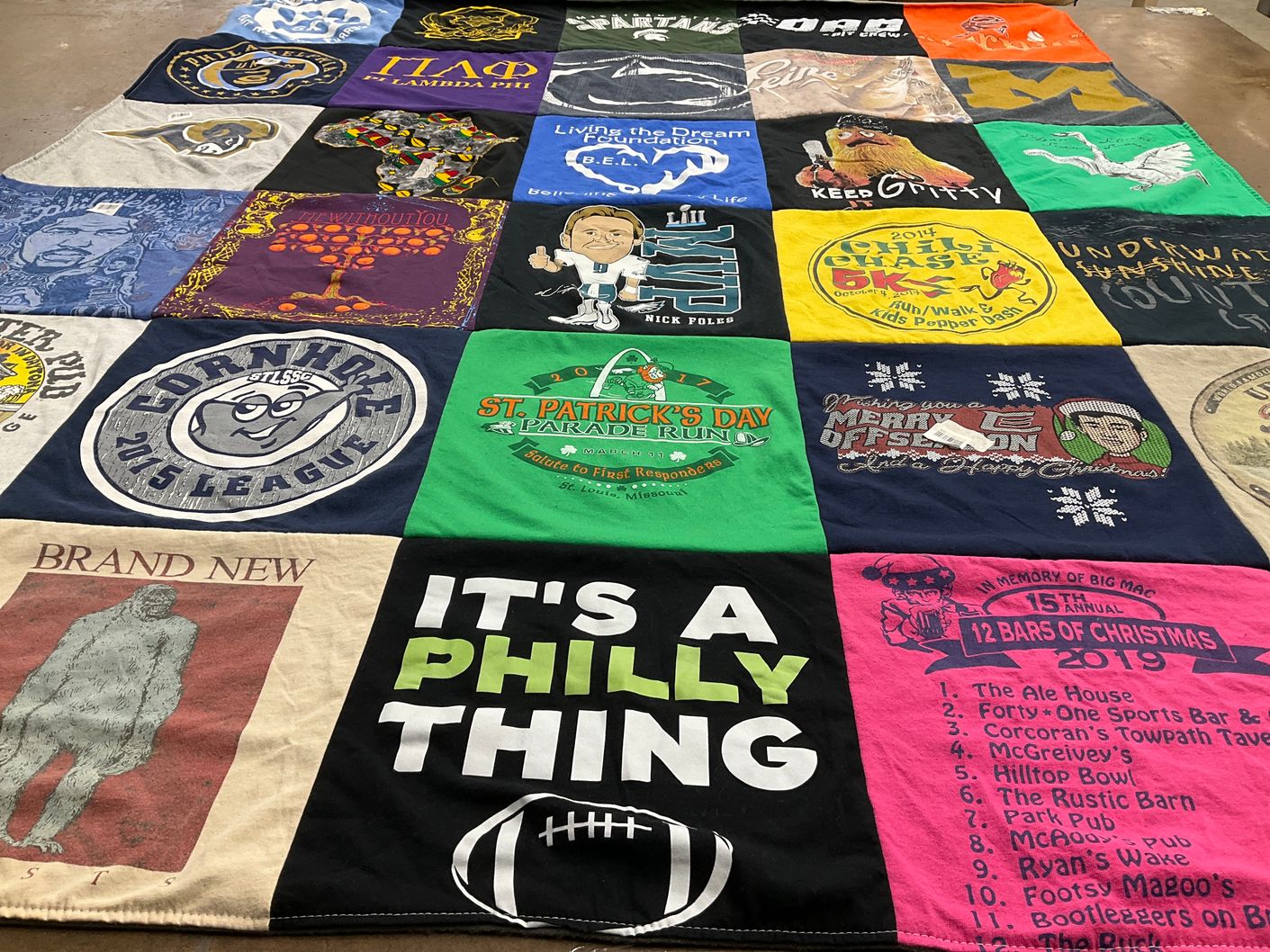 T-shirt quilt with sports, festivities themes by ryan from PA
