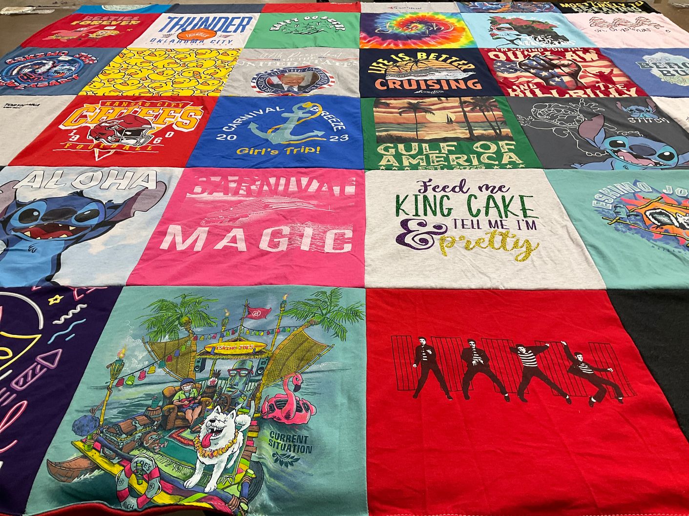 T-shirt quilt featuring kansas city chiefs football by Denise from OK