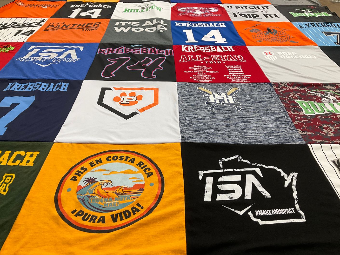T-shirt quilt from phs, princeton high school by Tina from WI