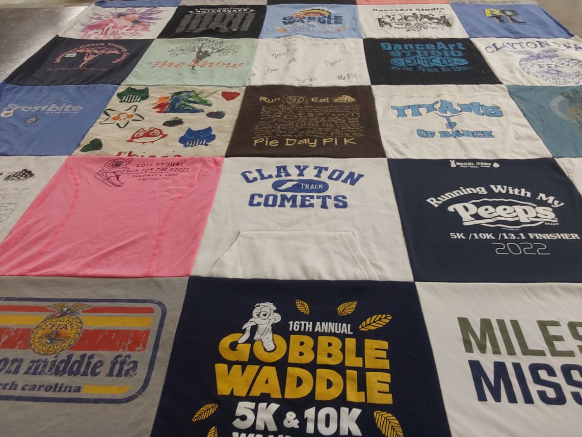 T-shirt quilt featuring clayton comets by Amanda from NC