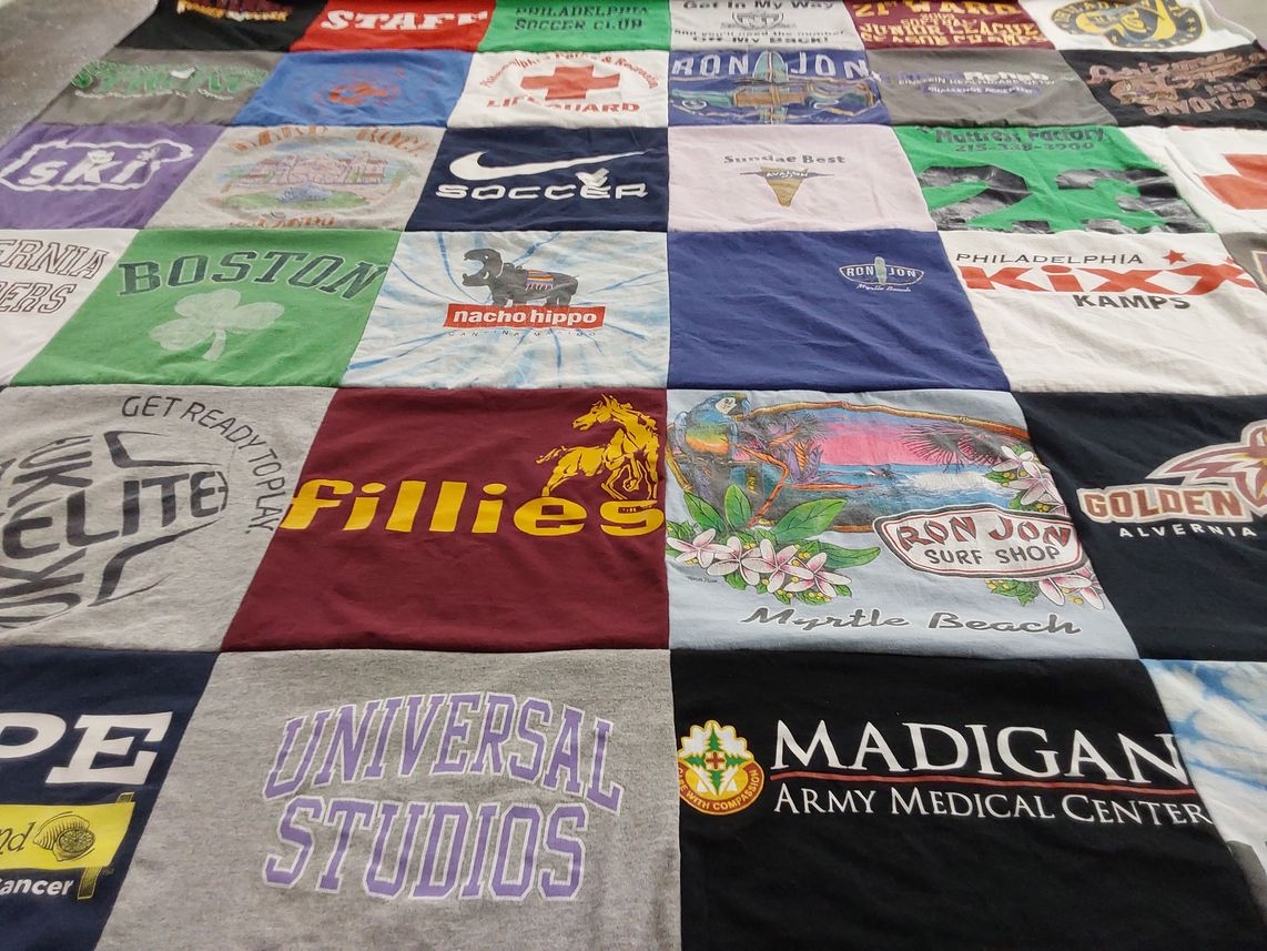 T-shirt quilt featuring philadelphia phillies by Lisa from WA