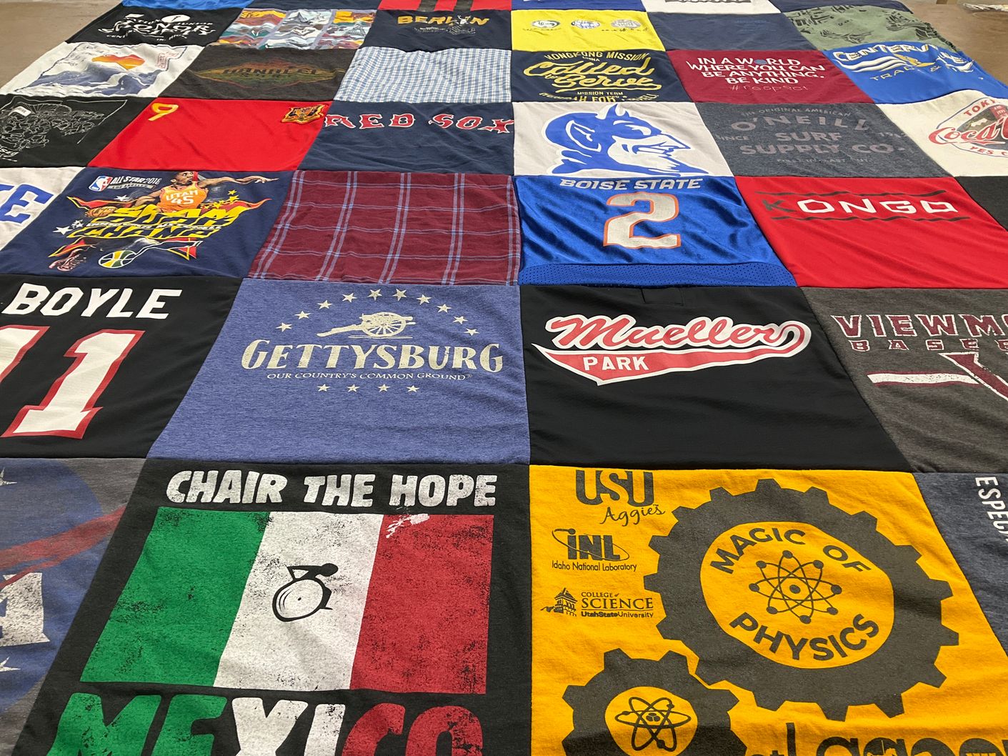 T-shirt quilt featuring boise state university, viewmont baseball by Erin from UT