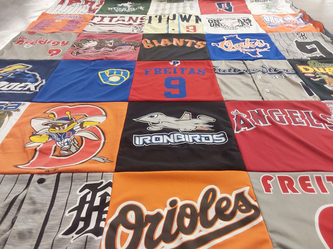 T-shirt quilt featuring titans, giants by Dawn from TX