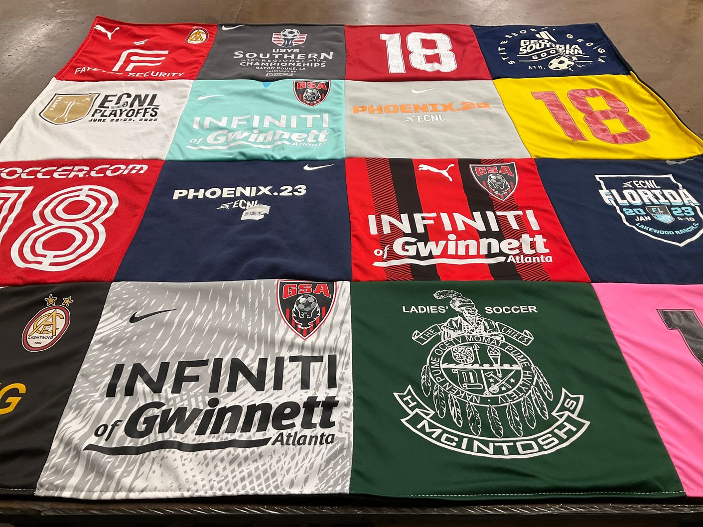 T-shirt quilt featuring gsa soccer club by Olivia from GA
