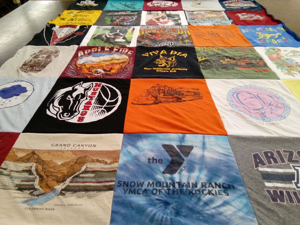 T-shirt quilt featuring mustangs by Ann from CO