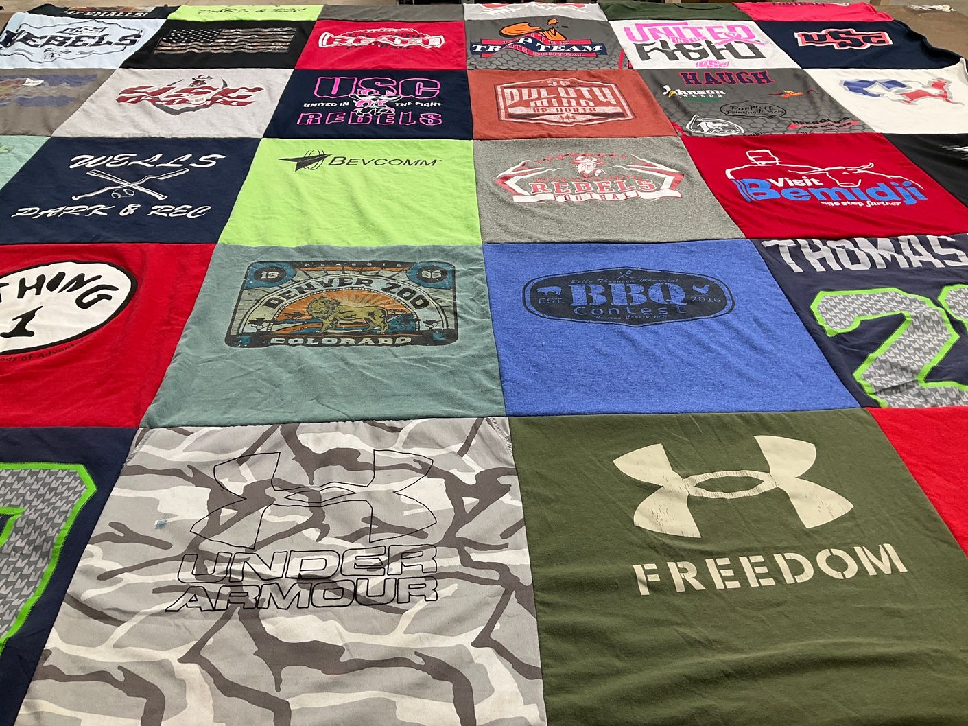 T-shirt quilt featuring rebels by Britney from MN