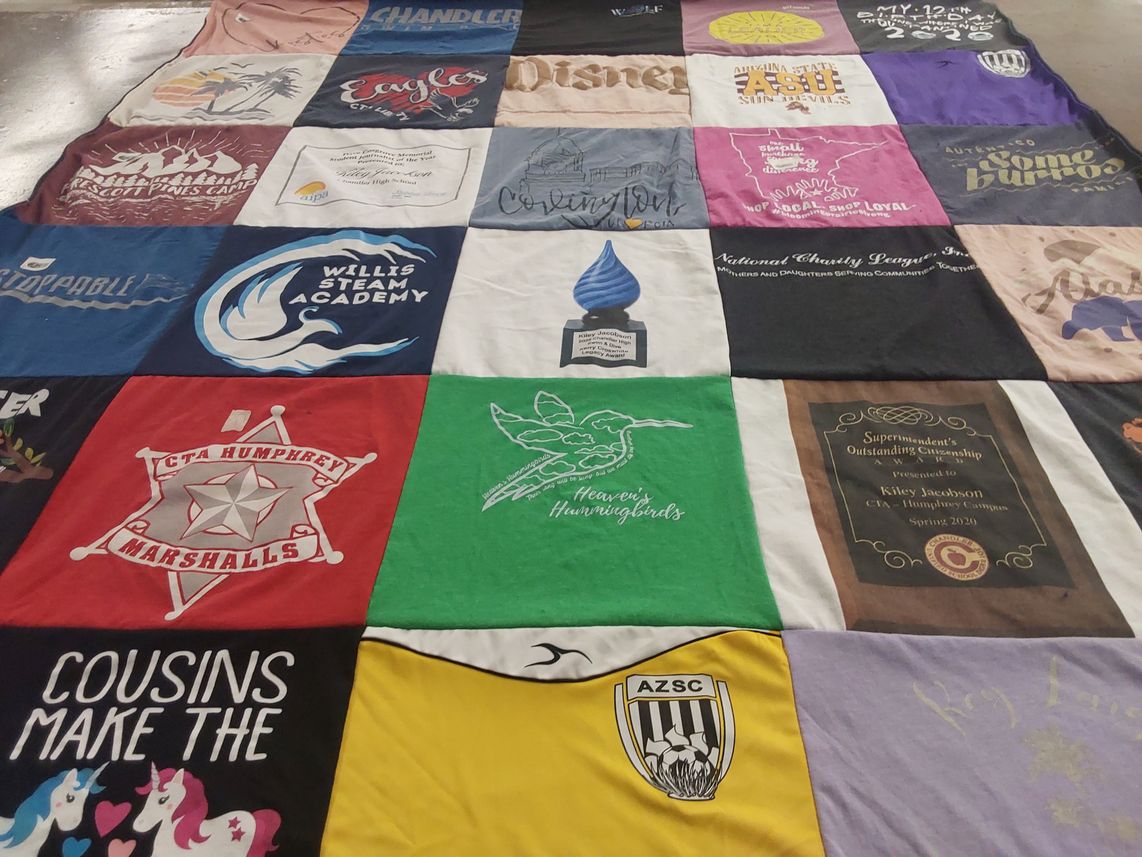 T-shirt quilt from willis steam academy, cta humphrey campus by Angela from AZ