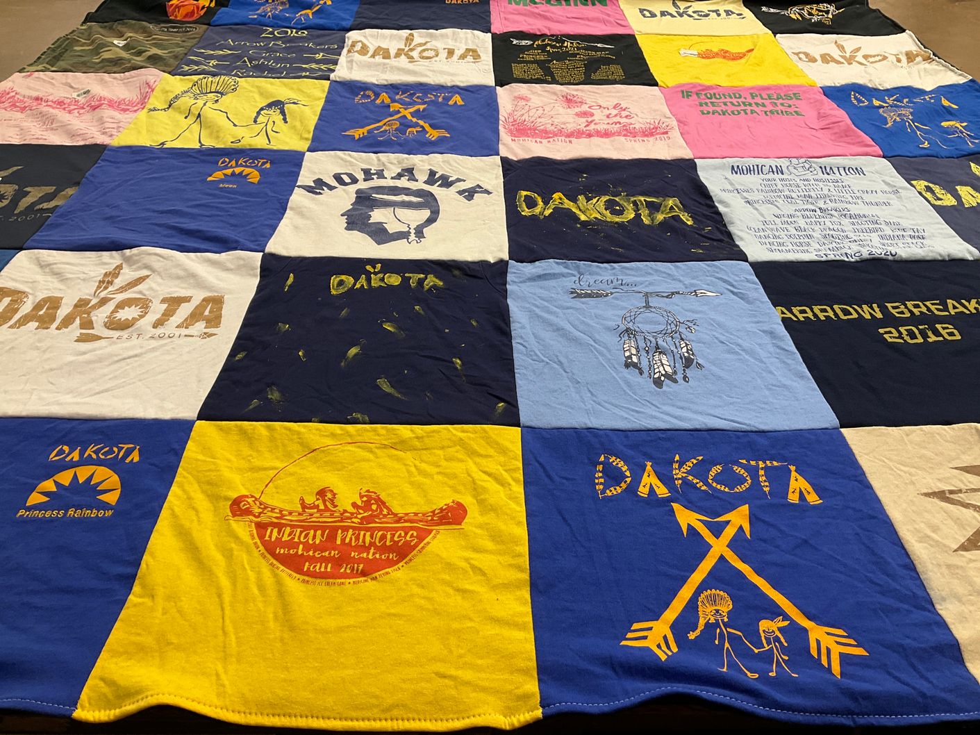 T-shirt quilt from dakota college by Tara from FL