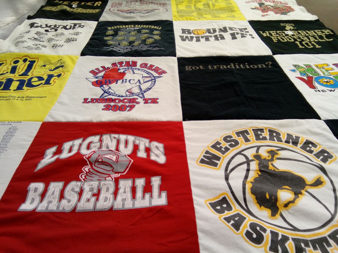 T-shirt quilt featuring westerners baseball, westerners basketball by holly from TX