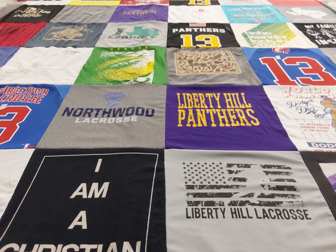 T-shirt quilt featuring liberty hill panthers, northwood panthers by Mark from TX