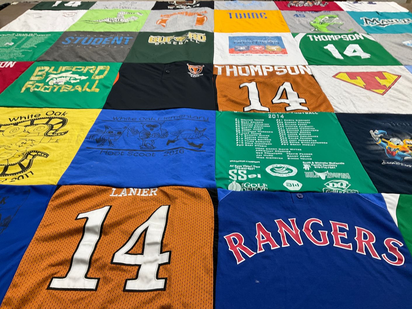 T-shirt quilt featuring buford high school football, lanier high school football by Kathryn from GA