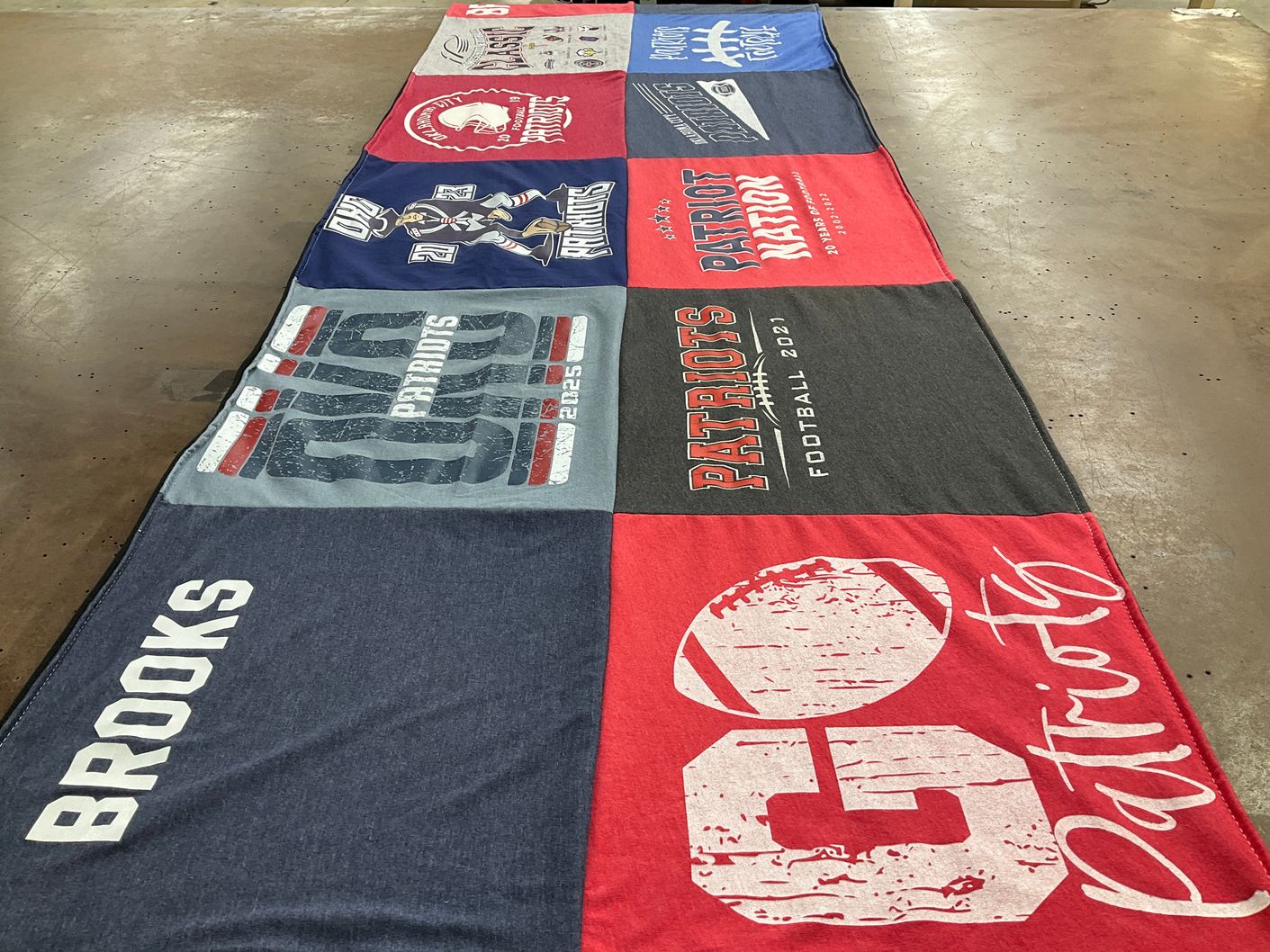 T-shirt quilt featuring new england patriots by Kourtney from OK