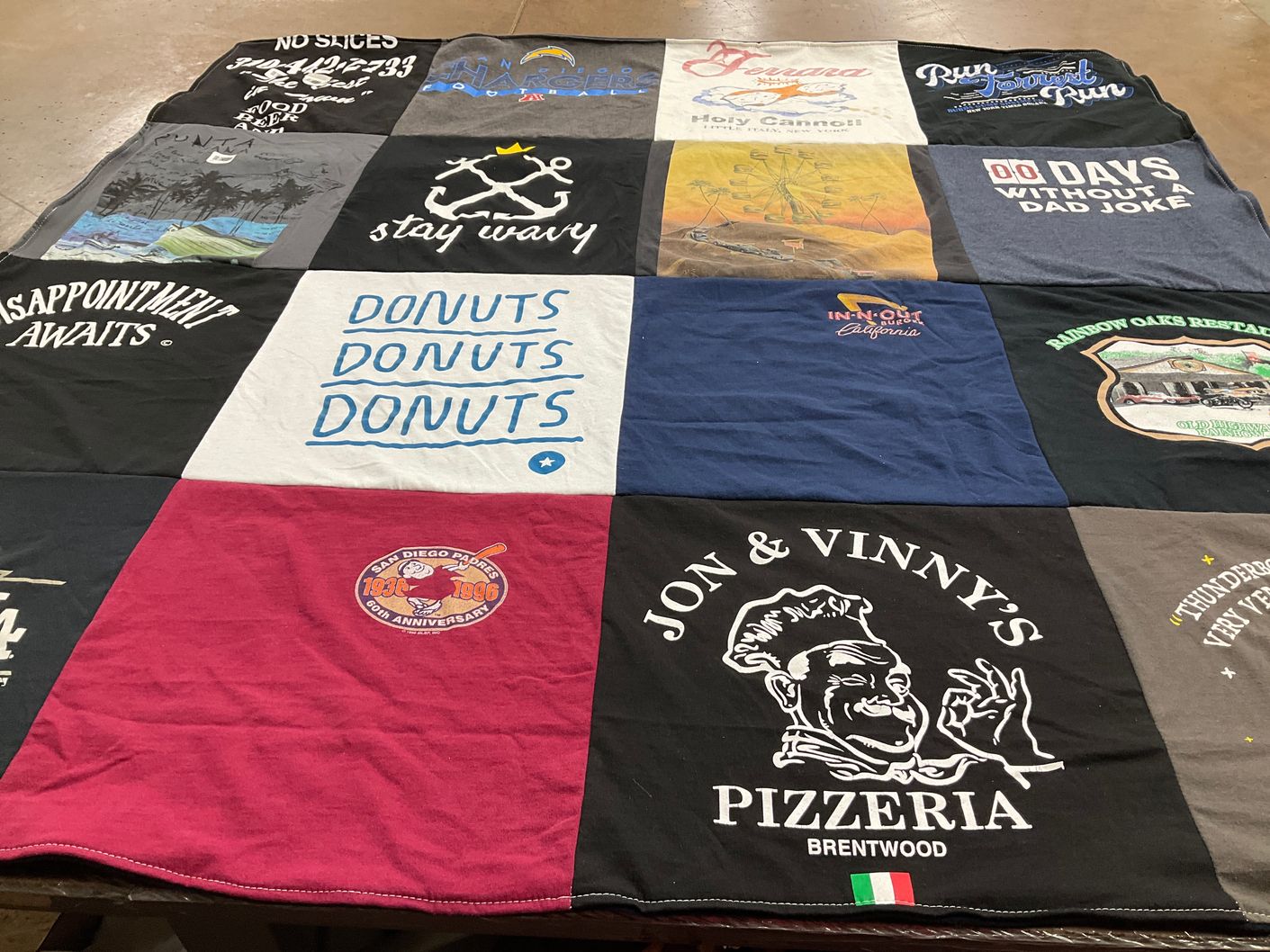 T-shirt quilt featuring san diego padres by Laurence from CA