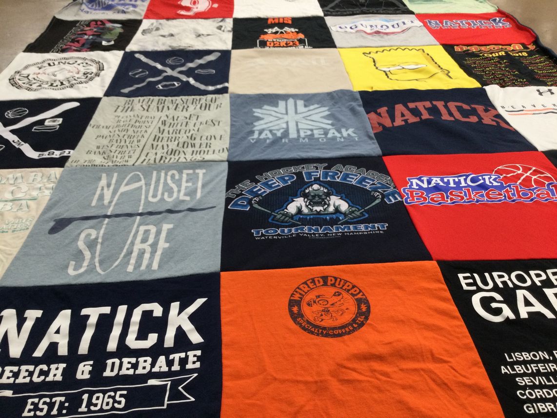 T-shirt quilt featuring natick basketball by Jennifer from MA