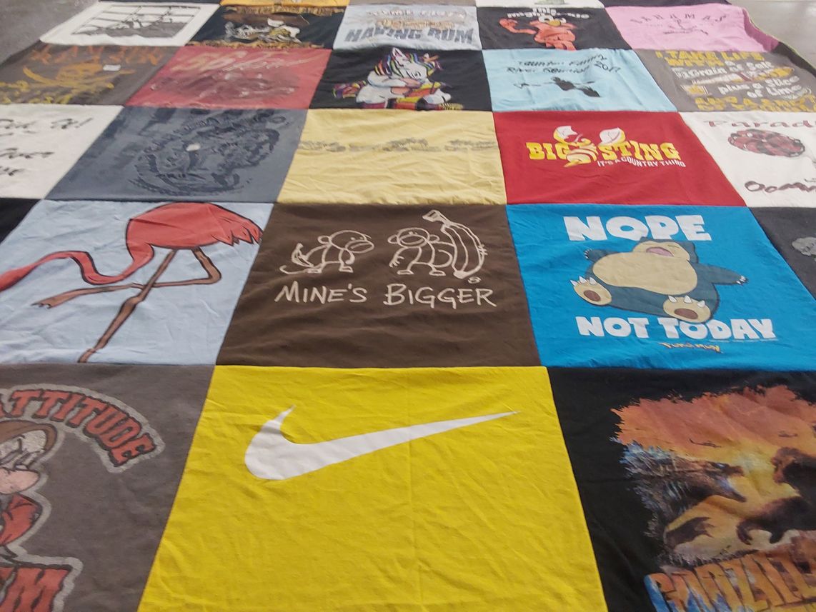 T-shirt quilt with cartoons, animals themes by George from AZ